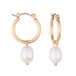 Charged Jewelry With A Story Pearl Huggie Hoop Earrings
